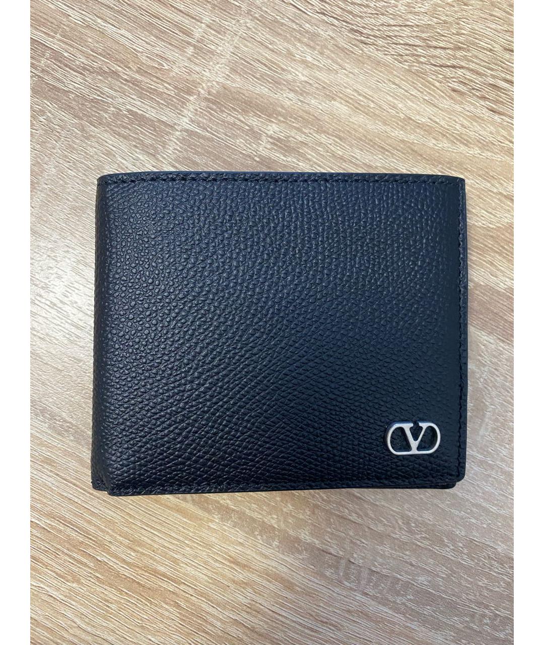 VALENTINO Черный кожаный кошелек, фото 7