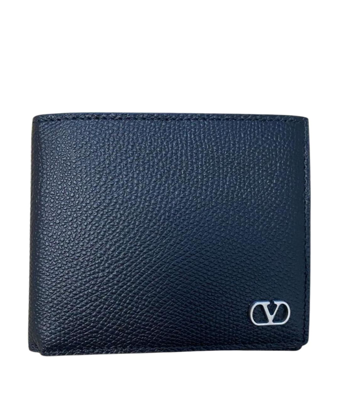 VALENTINO Черный кожаный кошелек, фото 1