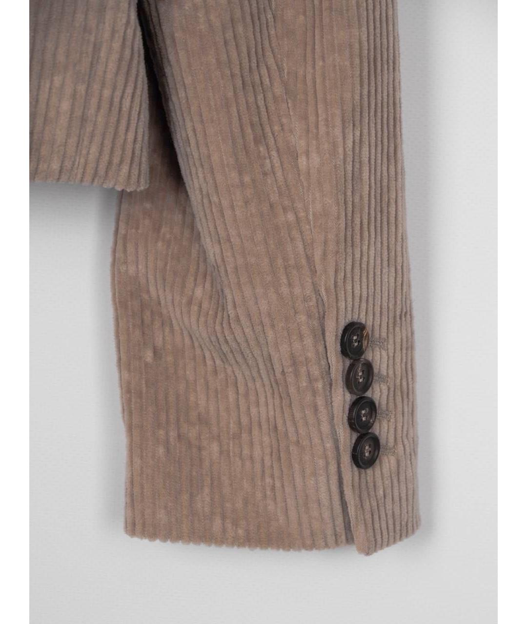 BRUNELLO CUCINELLI Бежевый хлопко-эластановый жакет/пиджак, фото 5