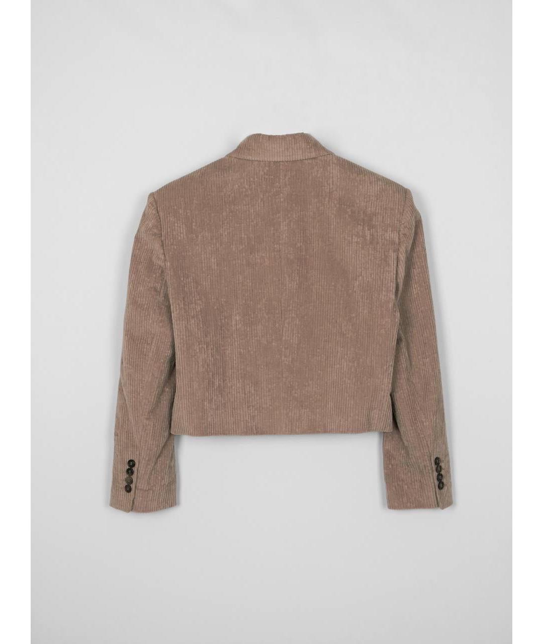 BRUNELLO CUCINELLI Бежевый хлопко-эластановый жакет/пиджак, фото 4
