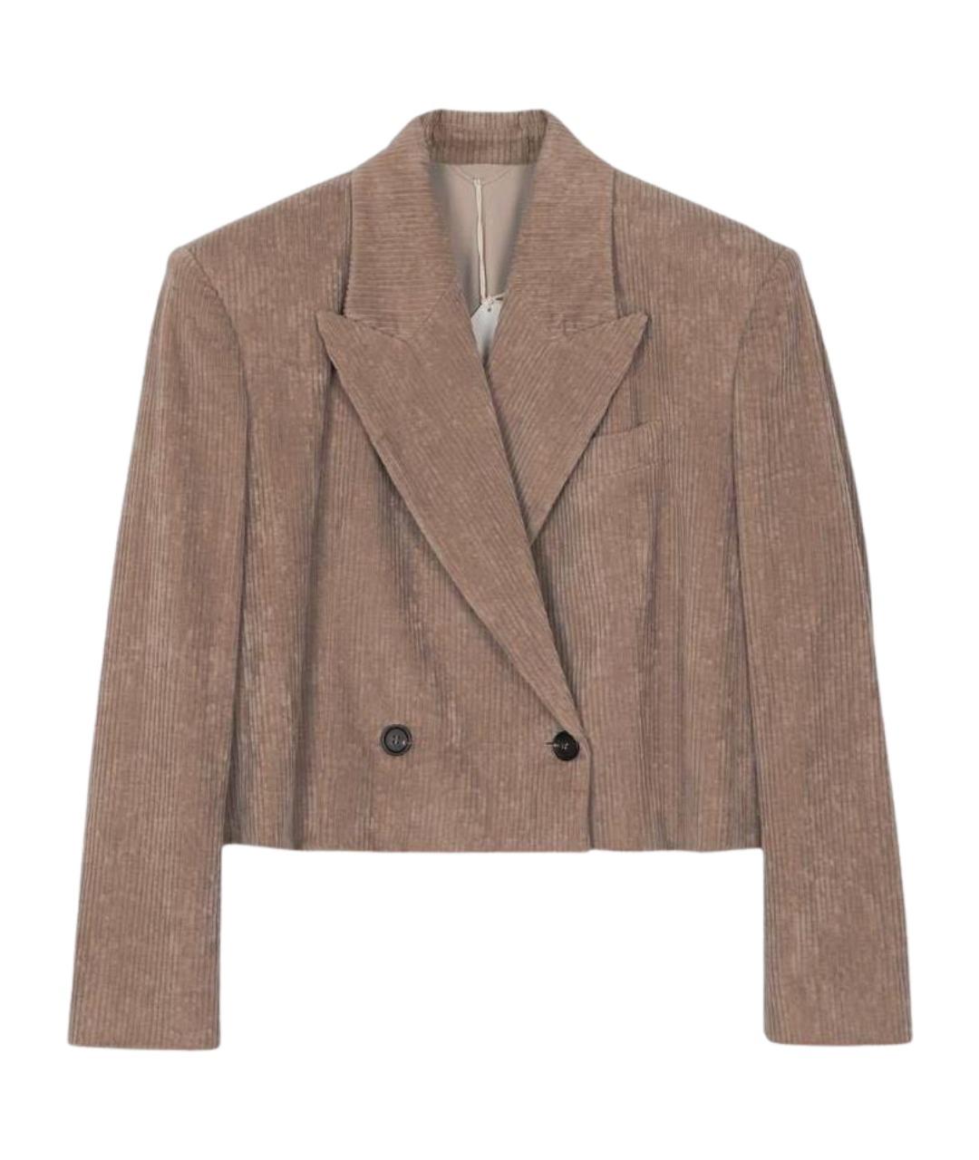 BRUNELLO CUCINELLI Бежевый хлопко-эластановый жакет/пиджак, фото 1