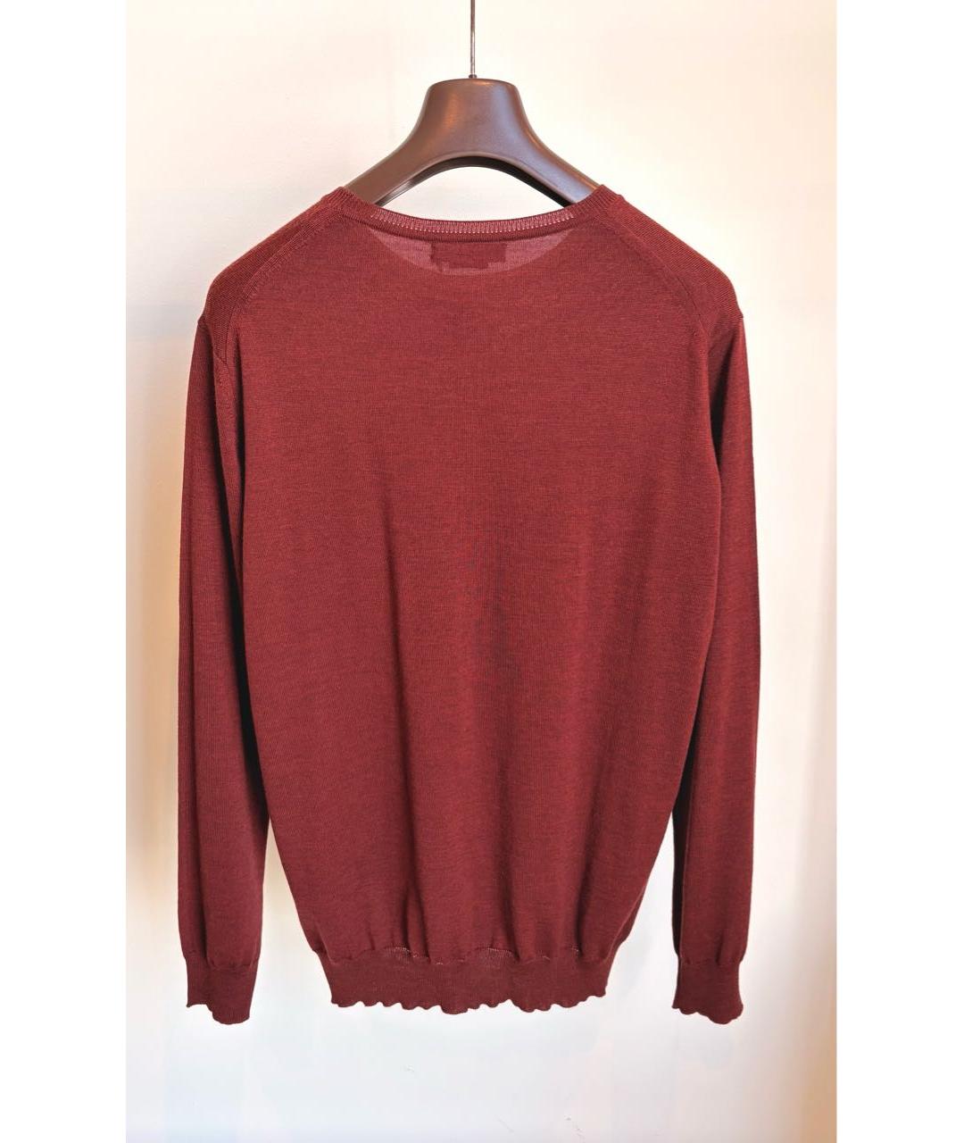 CORNELIANI Бордовый шерстяной джемпер / свитер, фото 2
