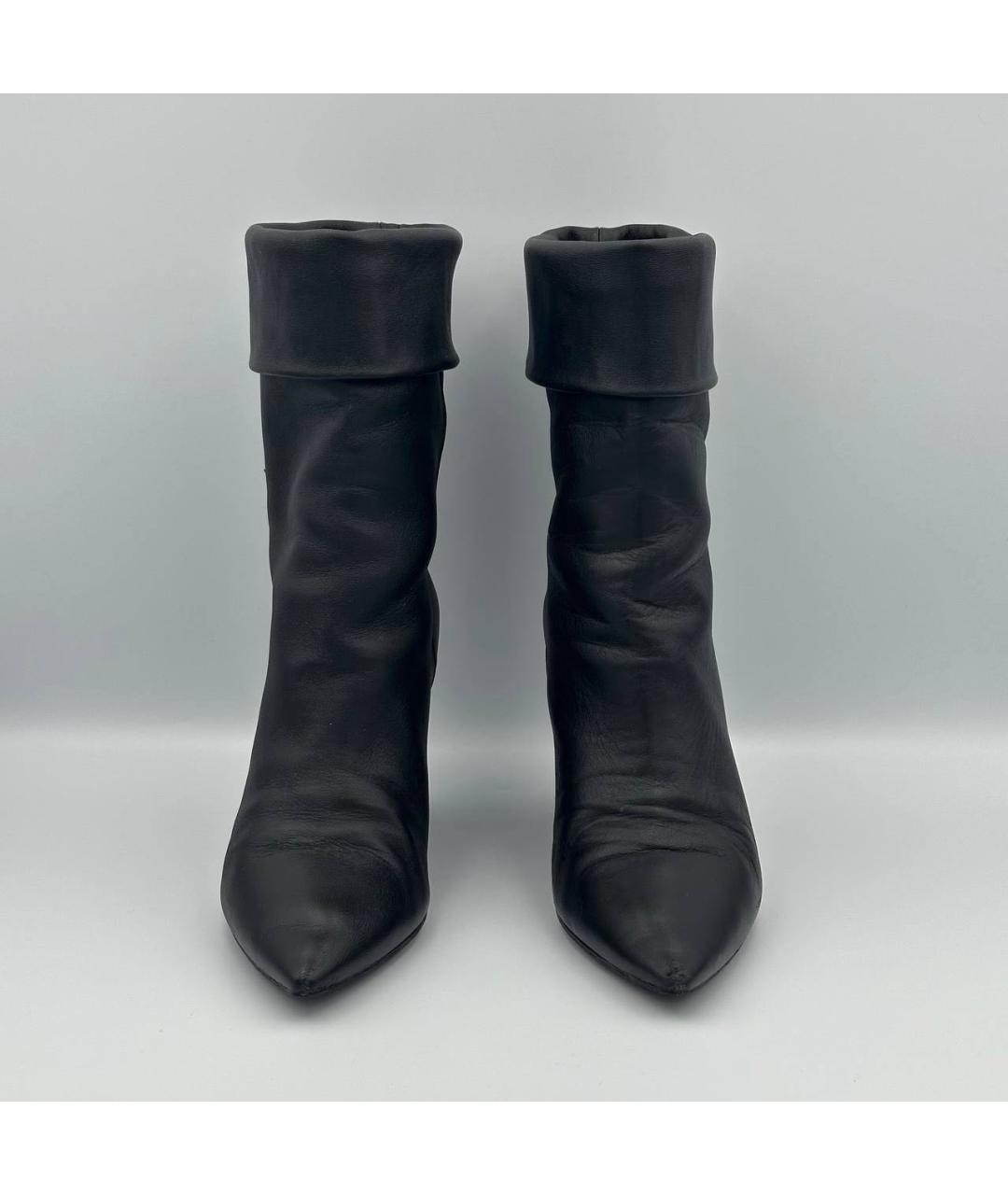 SAINT LAURENT Черные кожаные полусапоги, фото 3