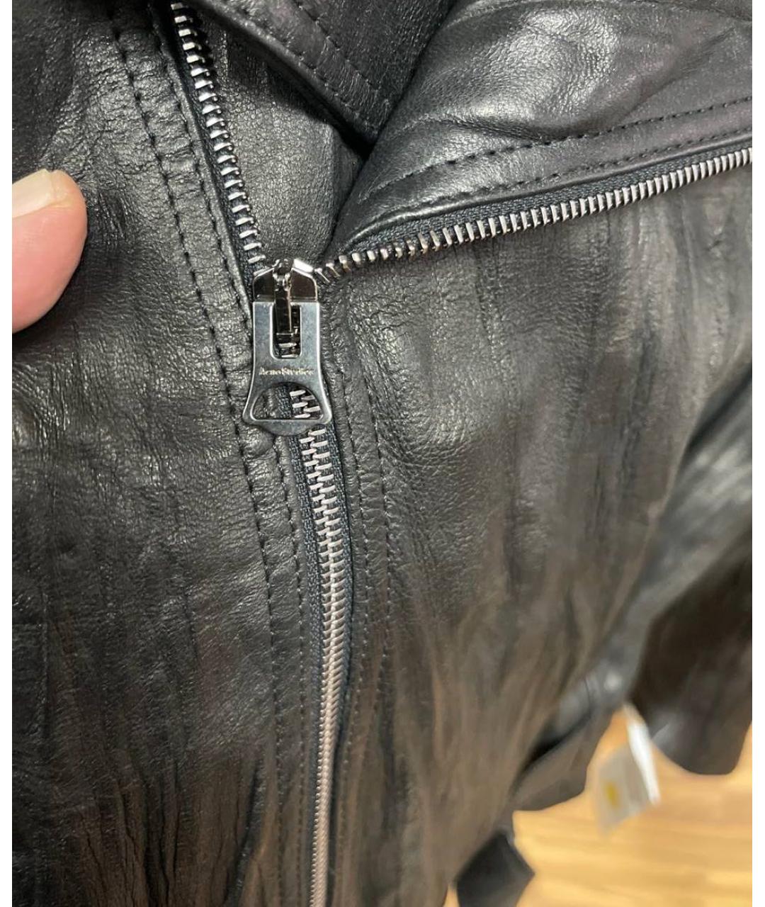 ACNE STUDIOS Черная кожаная куртка, фото 4