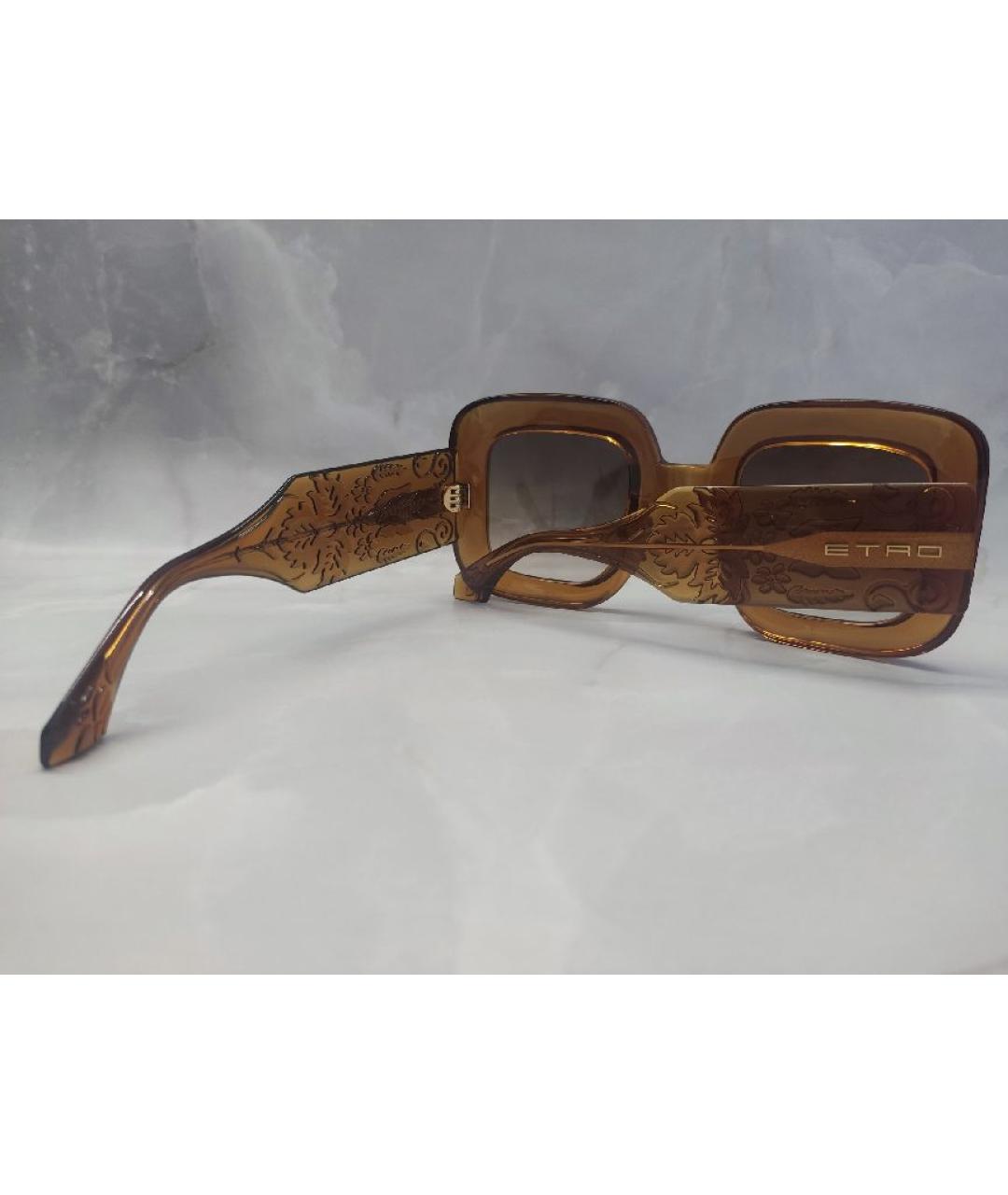 ETRO Коричневые пластиковые солнцезащитные очки, фото 5