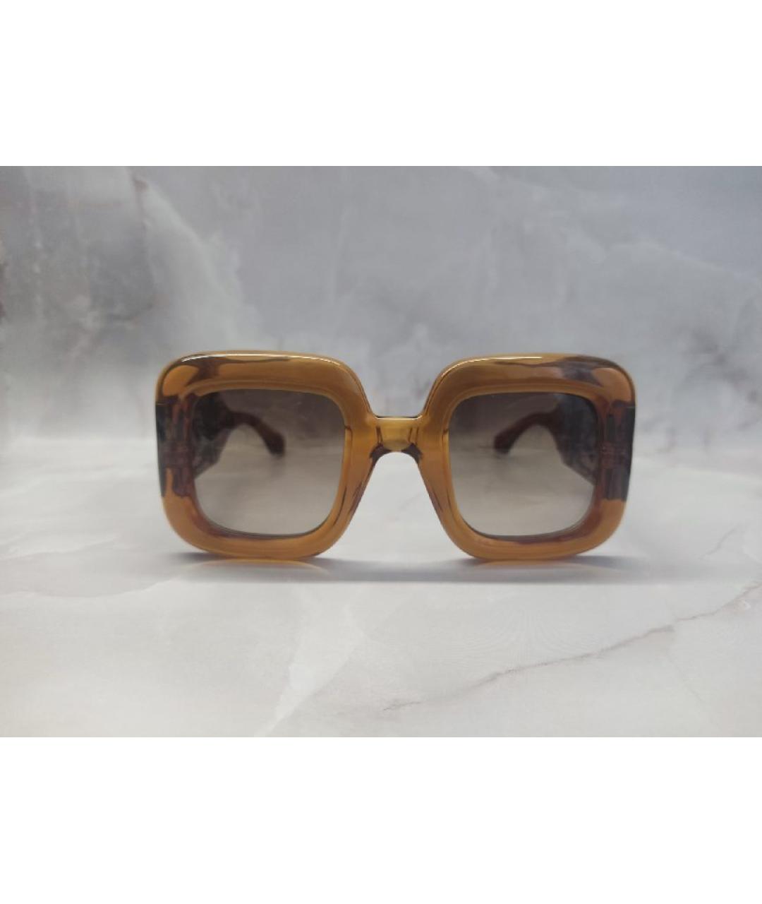 ETRO Коричневые пластиковые солнцезащитные очки, фото 7