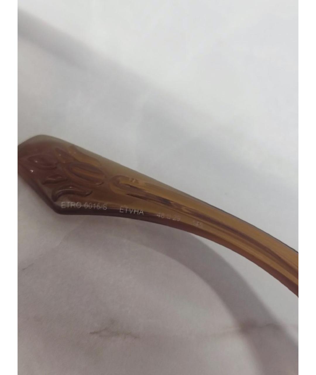 ETRO Коричневые пластиковые солнцезащитные очки, фото 6