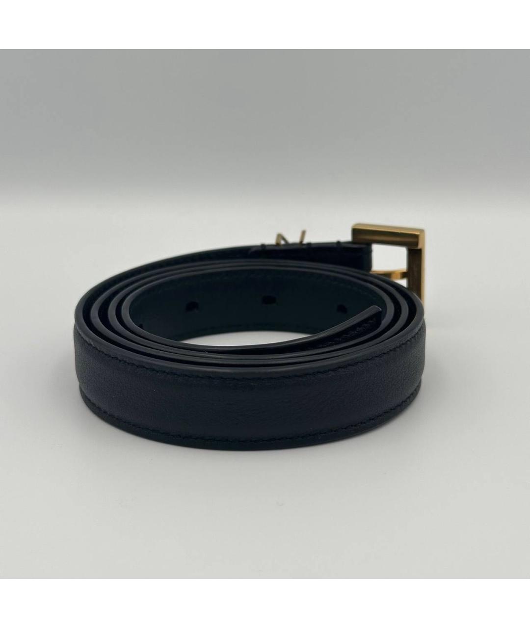 SAINT LAURENT Черный кожаный ремень, фото 3