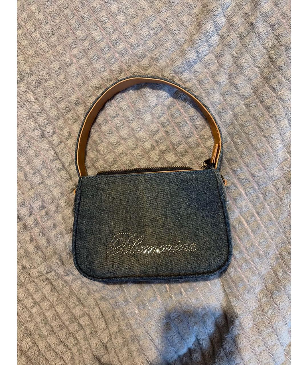 BLUMARINE Синяя деним сумка с короткими ручками, фото 5