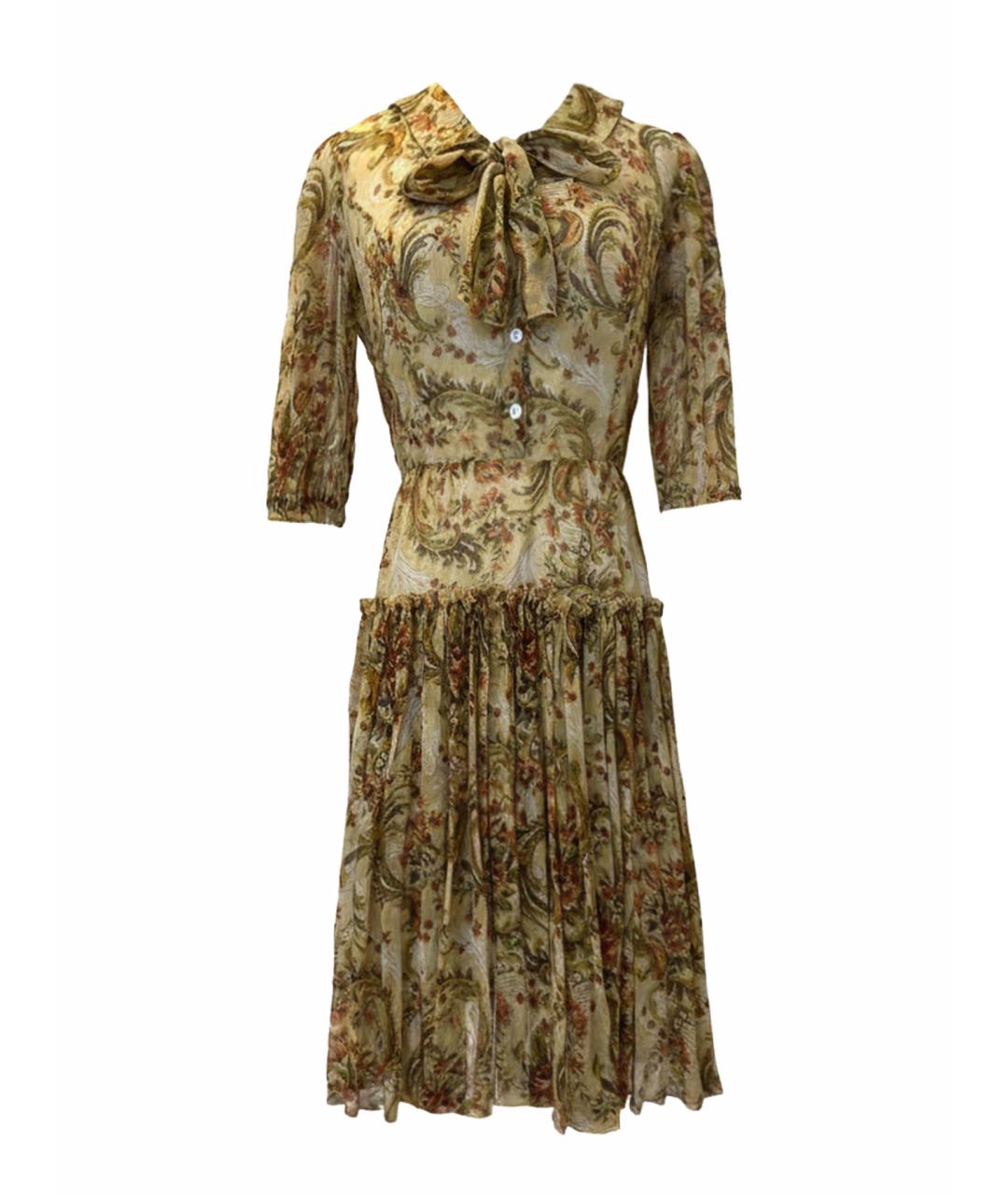 DOLCE&GABBANA Мульти шелковое повседневное платье, фото 1