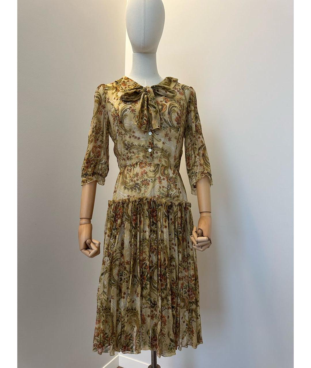 DOLCE&GABBANA Мульти шелковое повседневное платье, фото 4