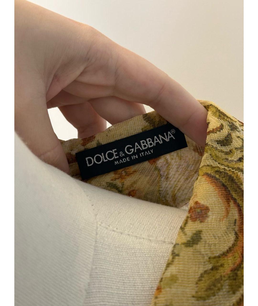 DOLCE&GABBANA Мульти шелковое повседневное платье, фото 3