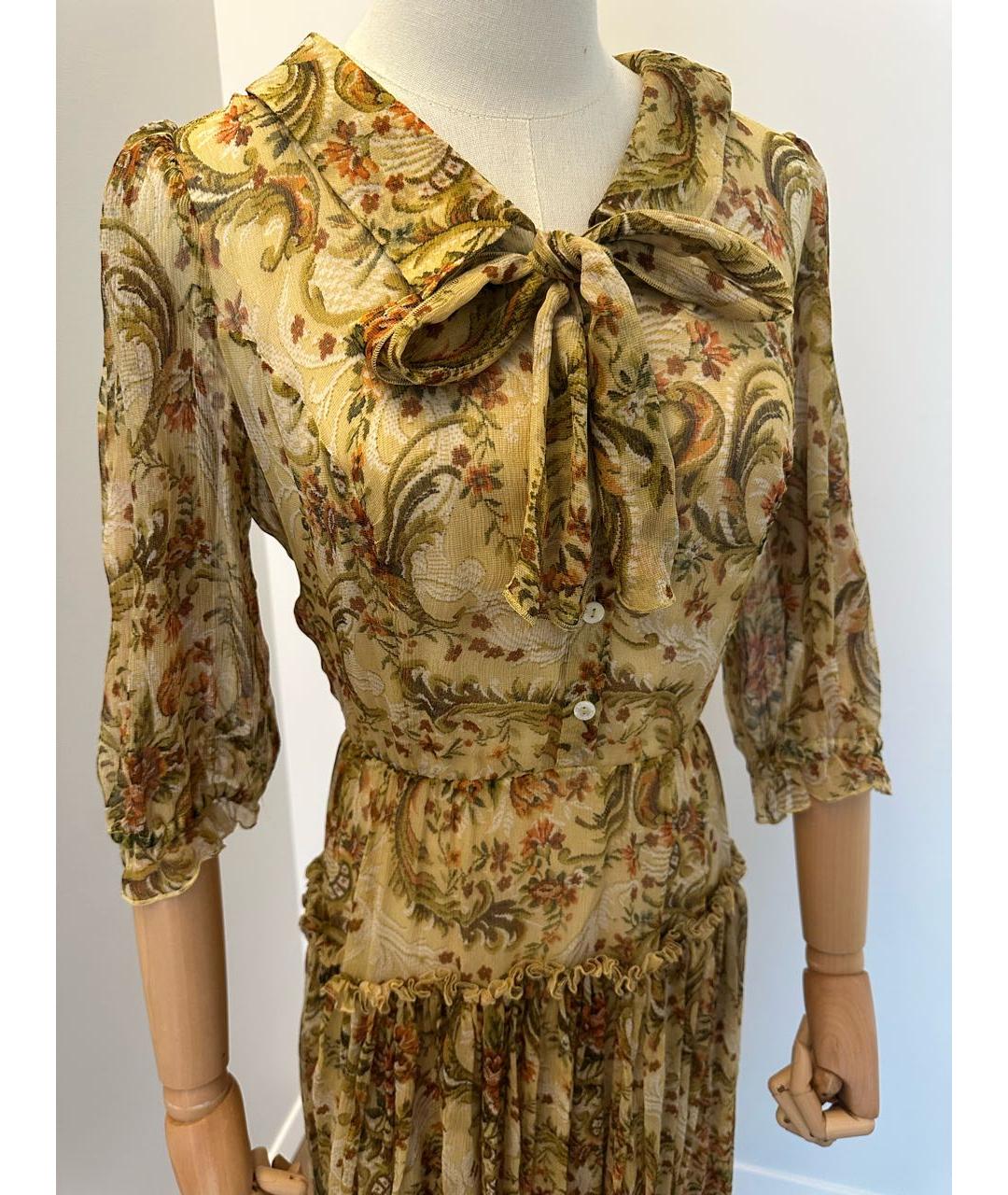 DOLCE&GABBANA Мульти шелковое повседневное платье, фото 7