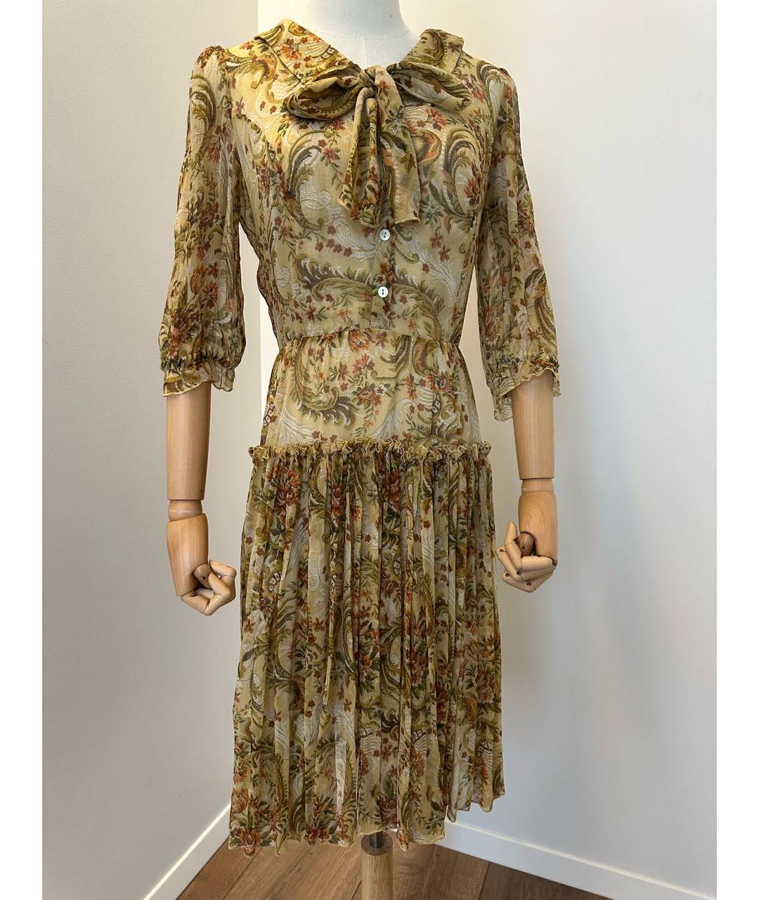 DOLCE&GABBANA Мульти шелковое повседневное платье, фото 8