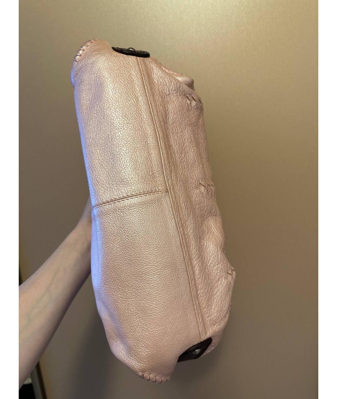 CELINE Розовая кожаная сумка с короткими ручками, фото 7