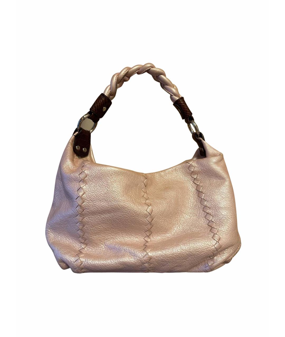 CELINE Розовая кожаная сумка с короткими ручками, фото 1