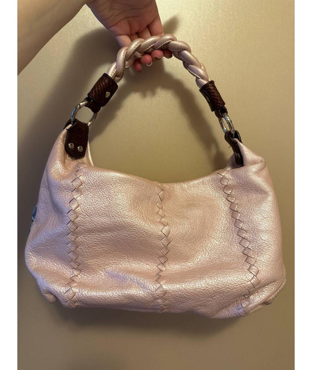 CELINE Розовая кожаная сумка с короткими ручками, фото 9