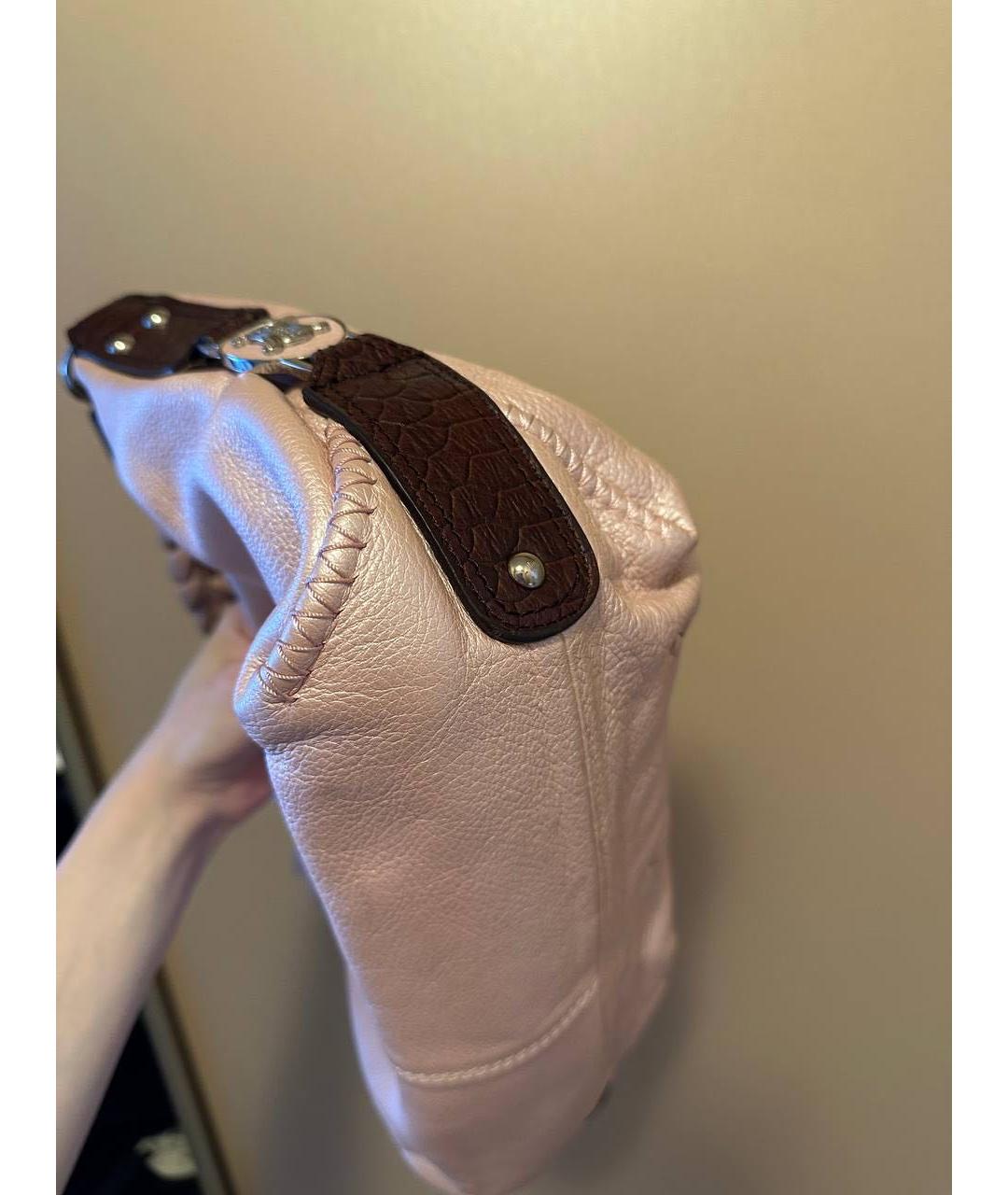 CELINE Розовая кожаная сумка с короткими ручками, фото 8