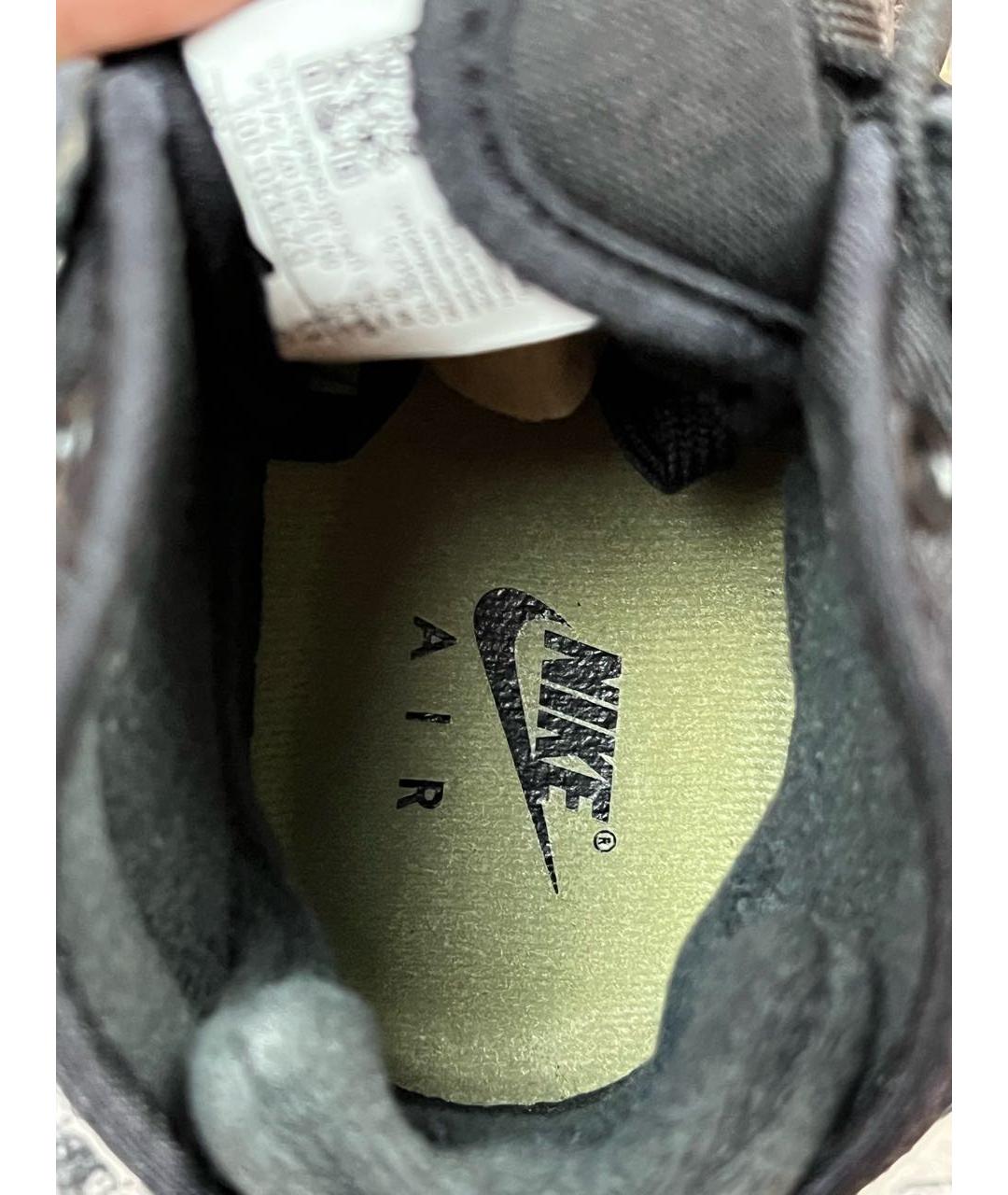 NIKE Черные кожаные высокие кроссовки / кеды, фото 4