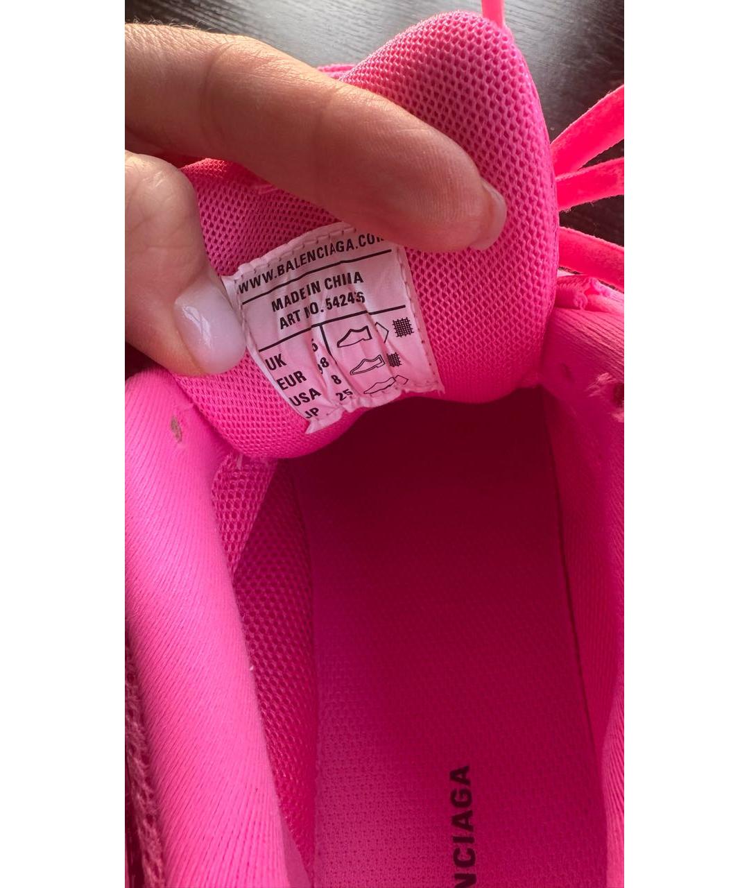 BALENCIAGA Розовые кожаные кроссовки, фото 6