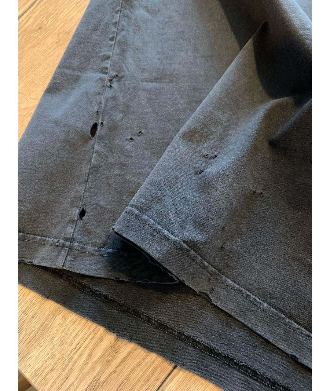 BALENCIAGA Антрацитовая хлопковая футболка, фото 5