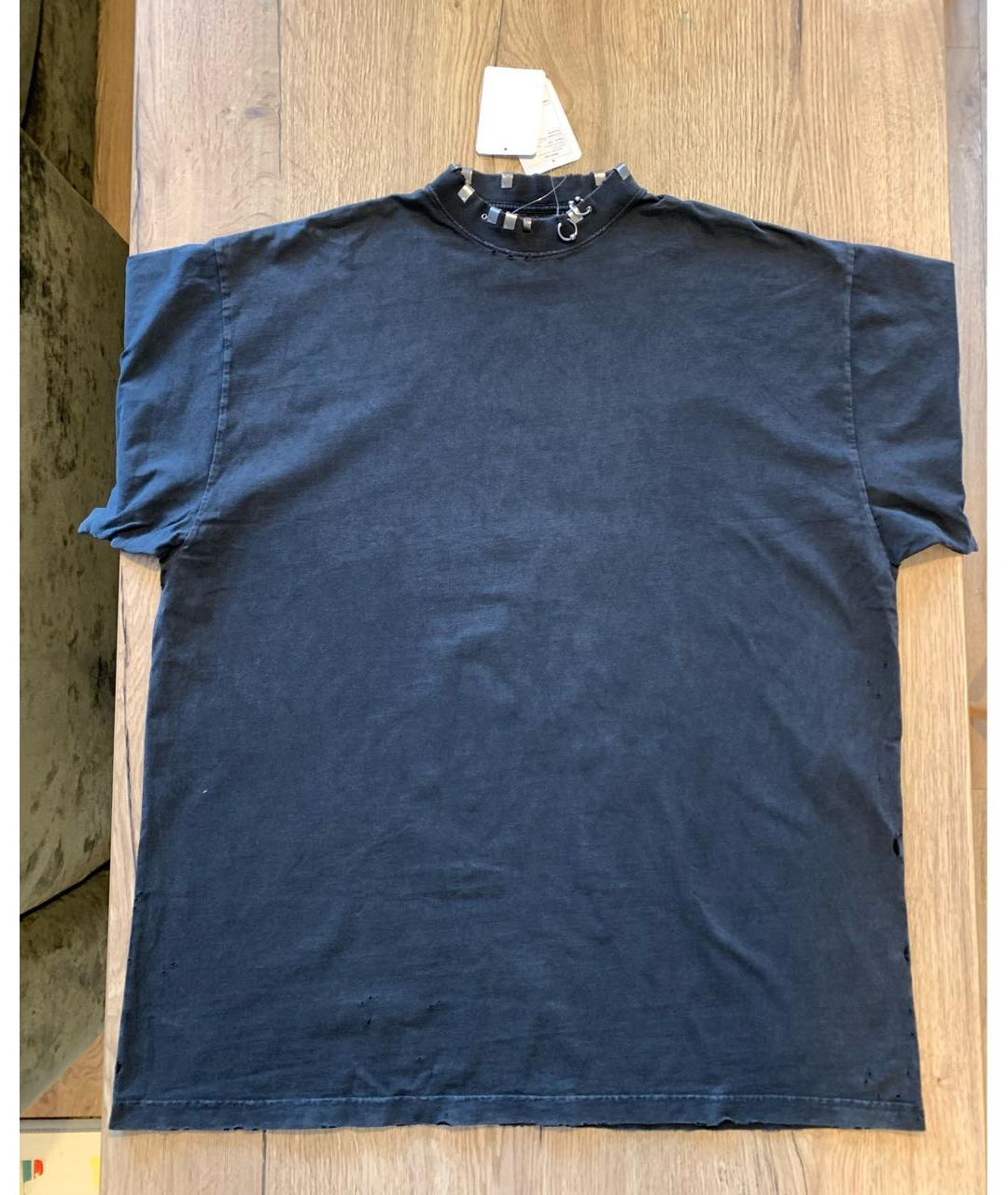 BALENCIAGA Антрацитовая хлопковая футболка, фото 9