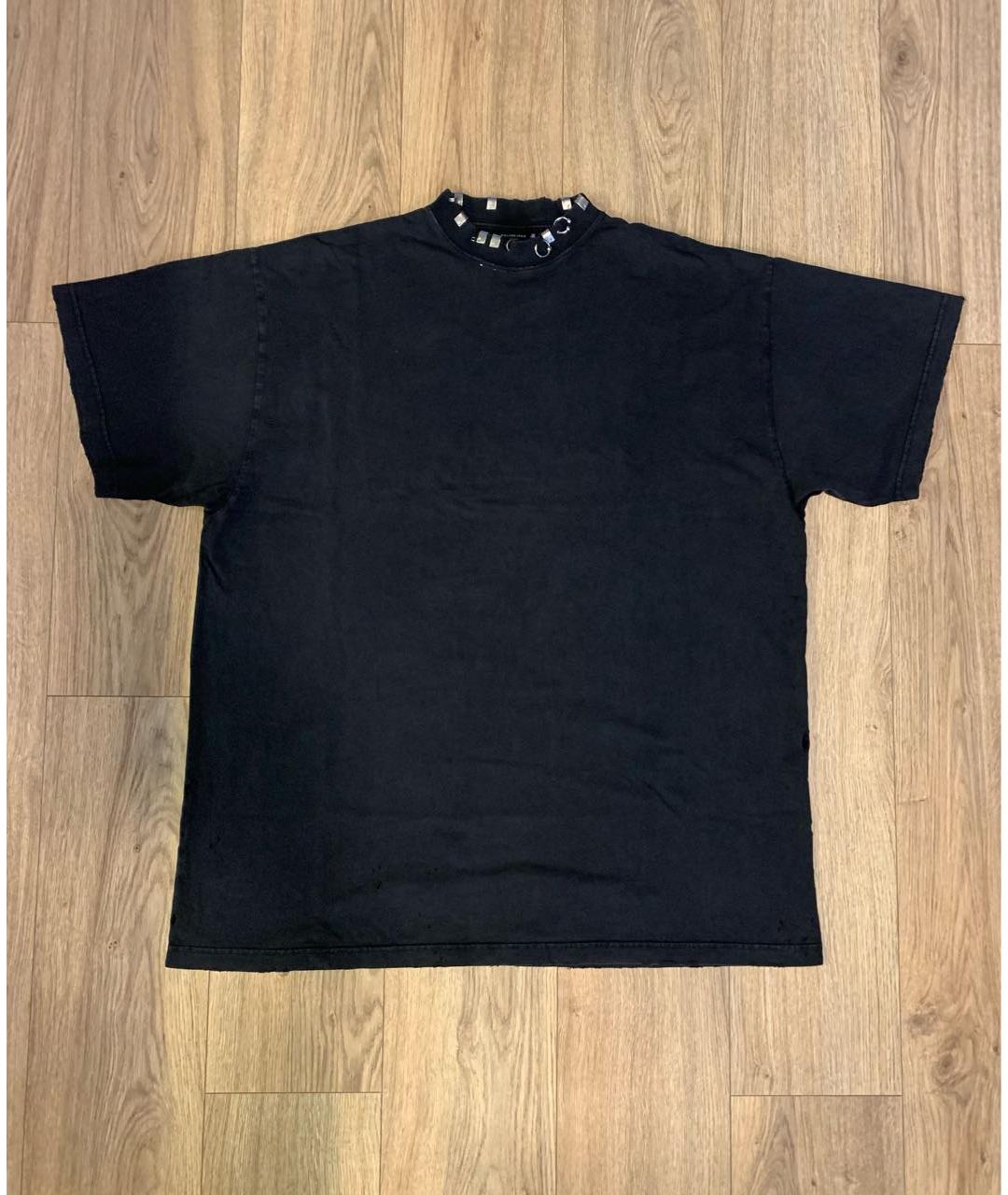 BALENCIAGA Антрацитовая хлопковая футболка, фото 2