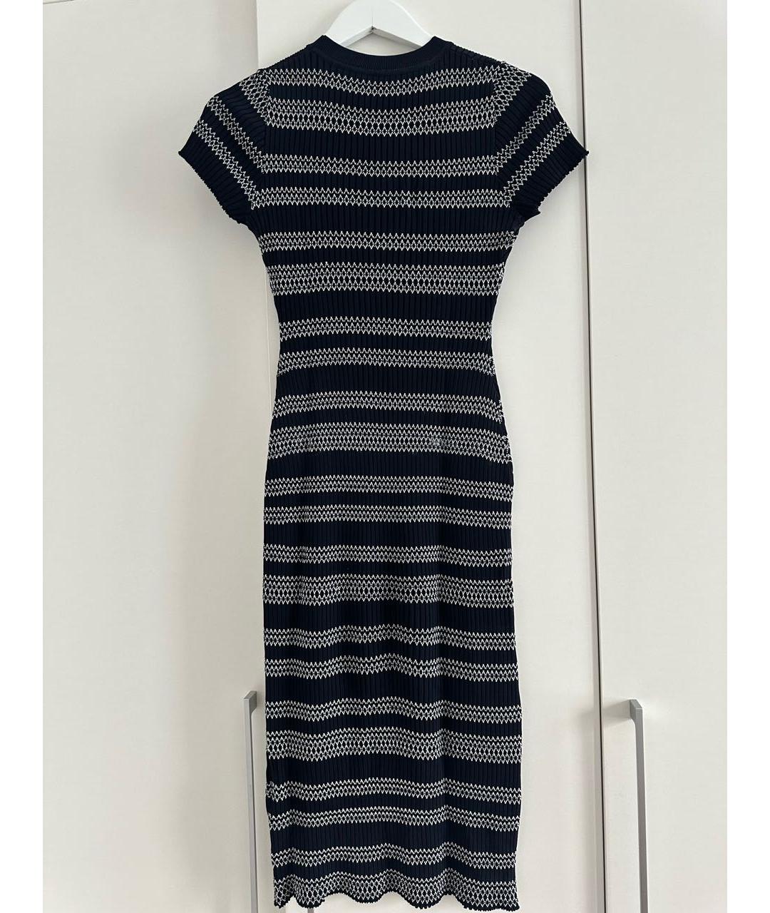 ALEXANDER MCQUEEN Темно-синее вискозное повседневное платье, фото 4