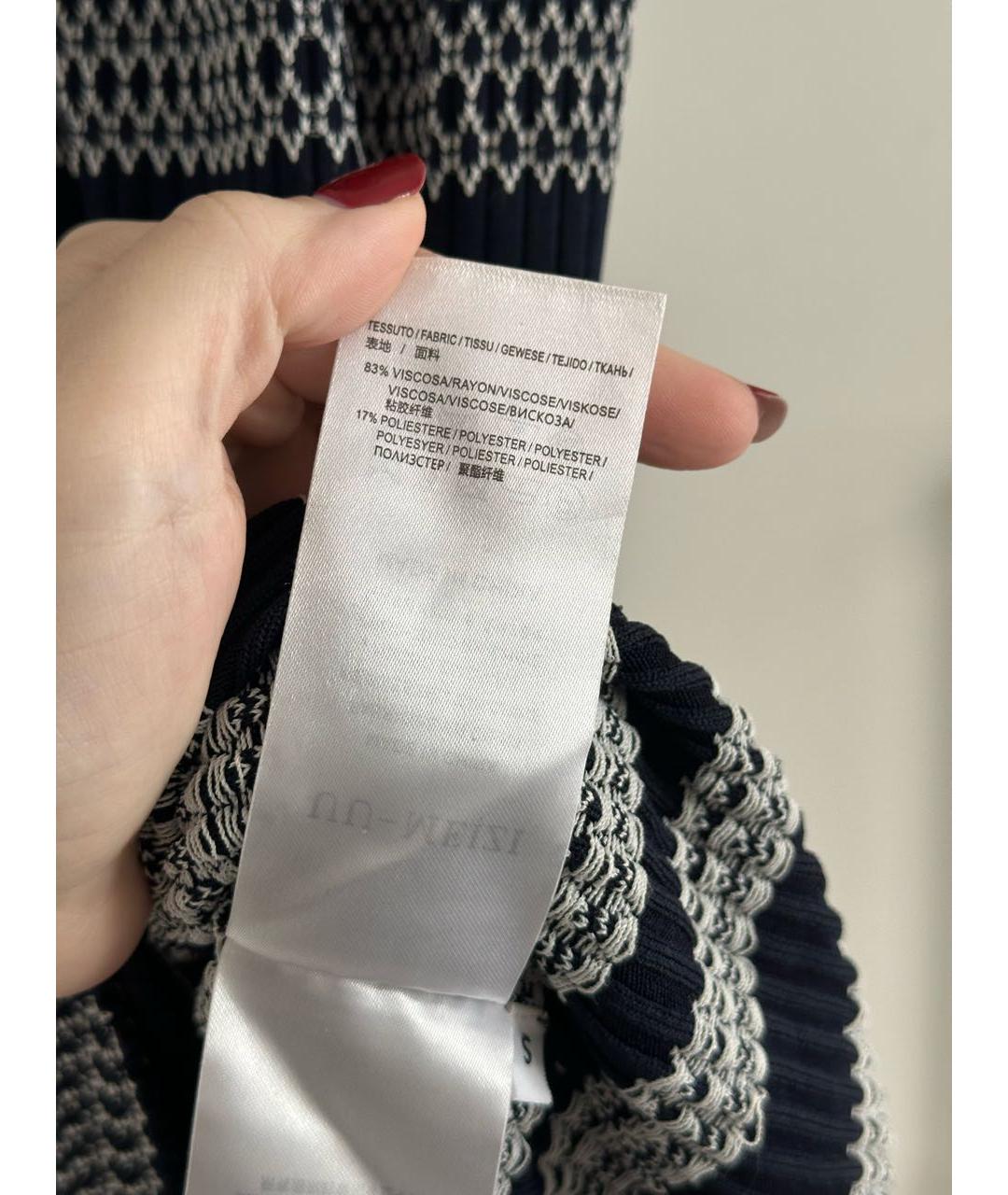 ALEXANDER MCQUEEN Темно-синее вискозное повседневное платье, фото 6