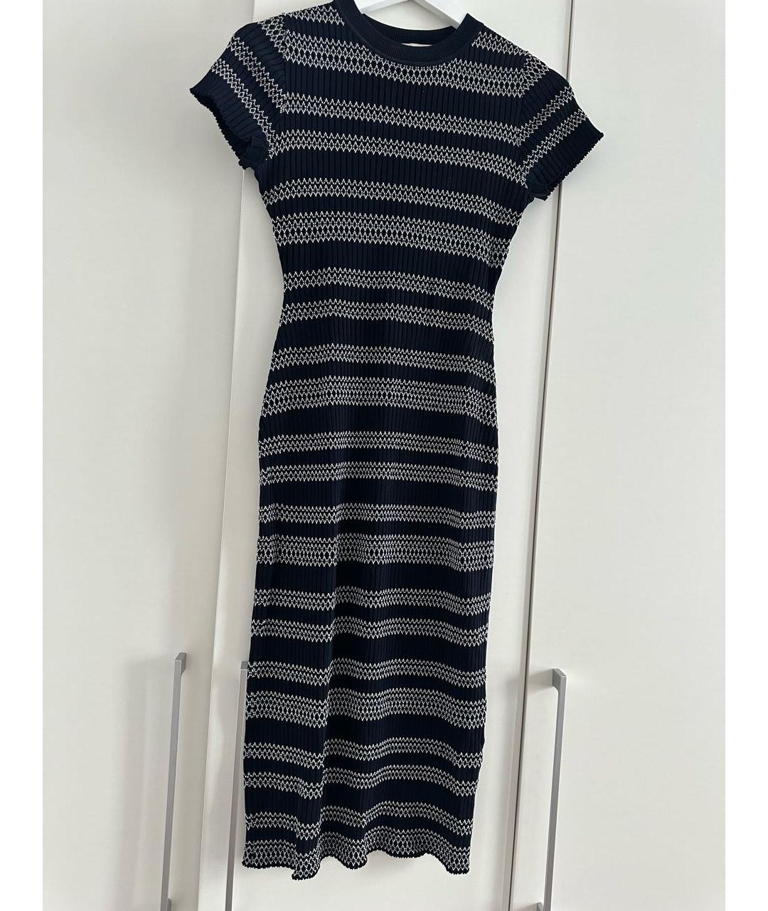 ALEXANDER MCQUEEN Темно-синее вискозное повседневное платье, фото 2