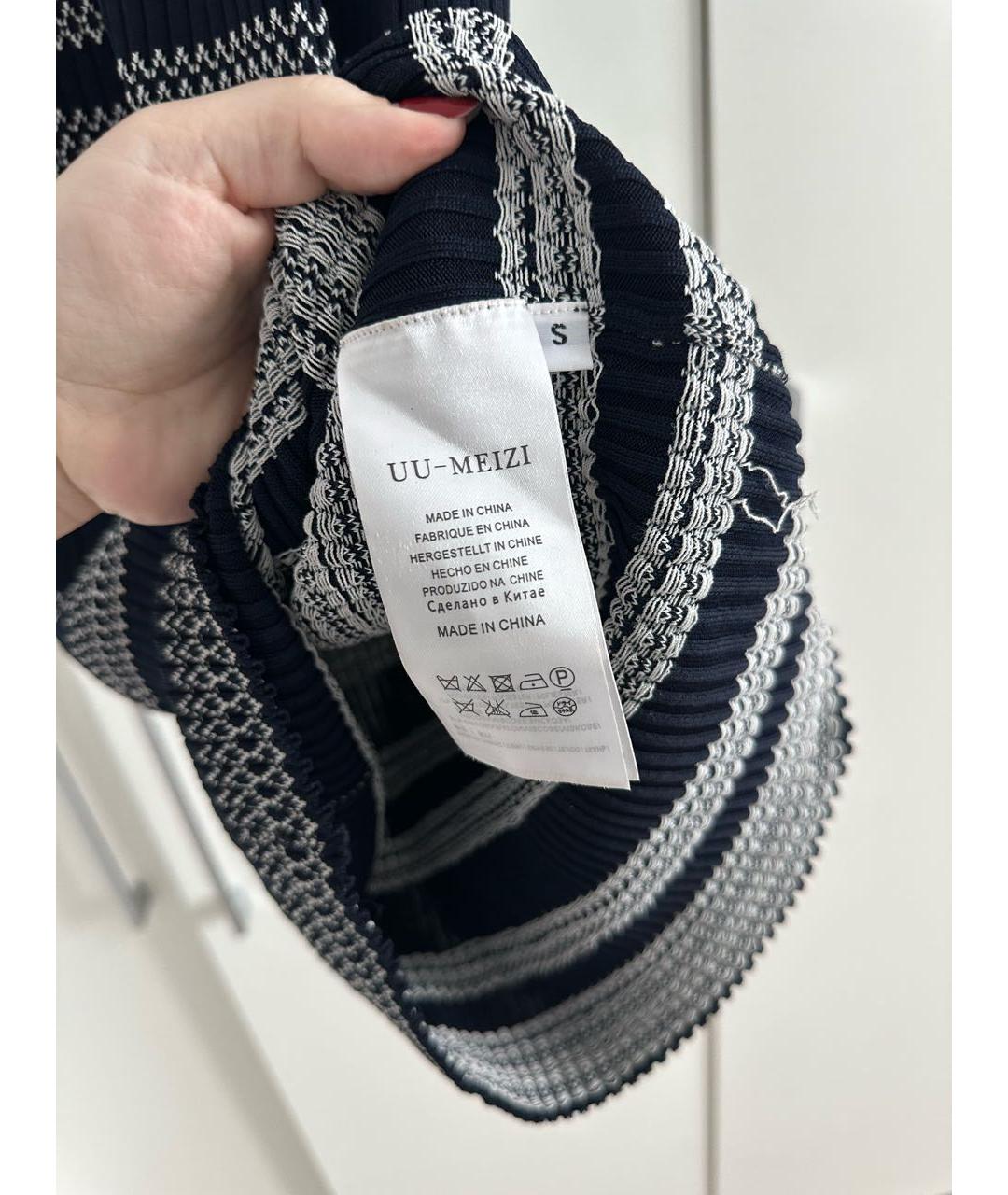 ALEXANDER MCQUEEN Темно-синее вискозное повседневное платье, фото 5