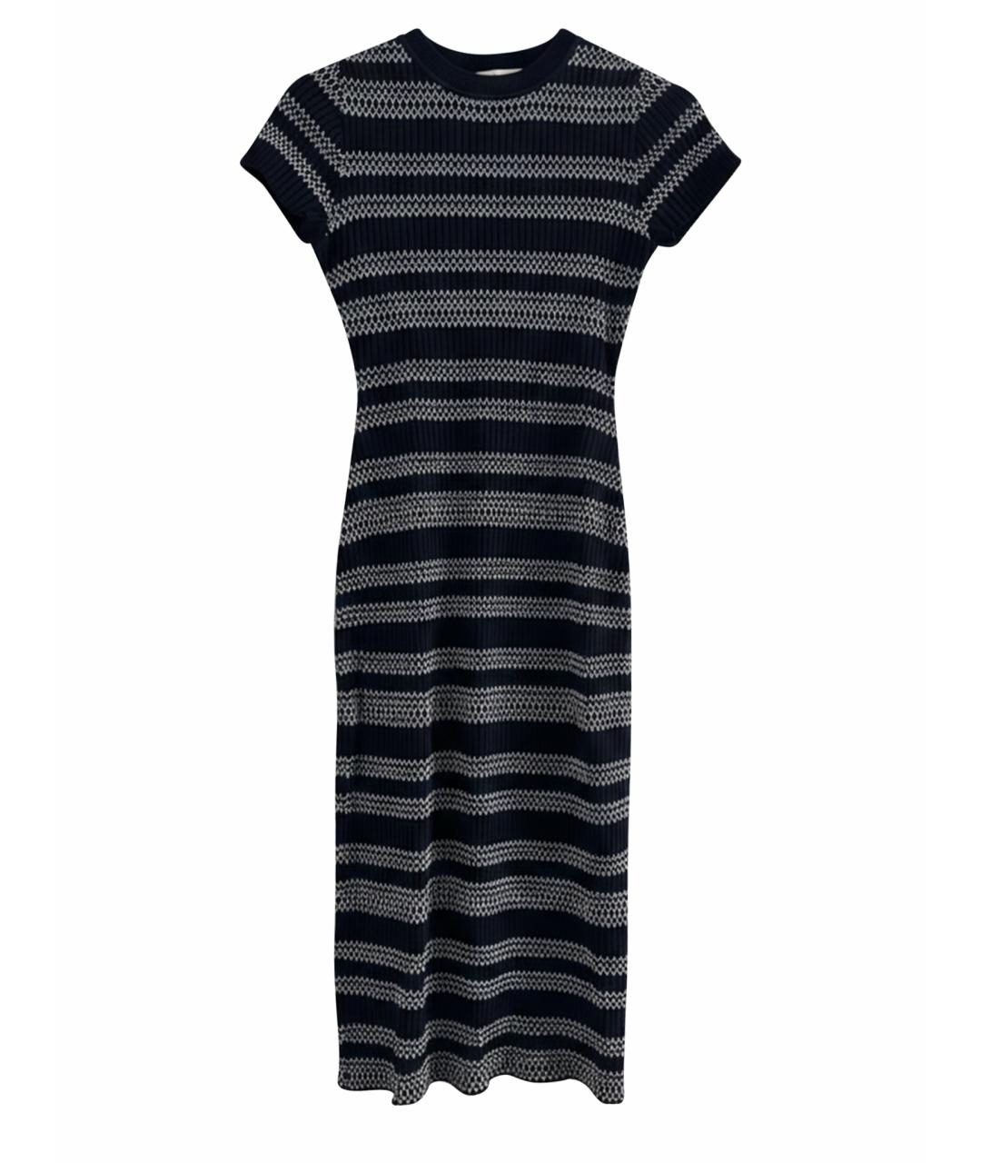 ALEXANDER MCQUEEN Темно-синее вискозное повседневное платье, фото 1