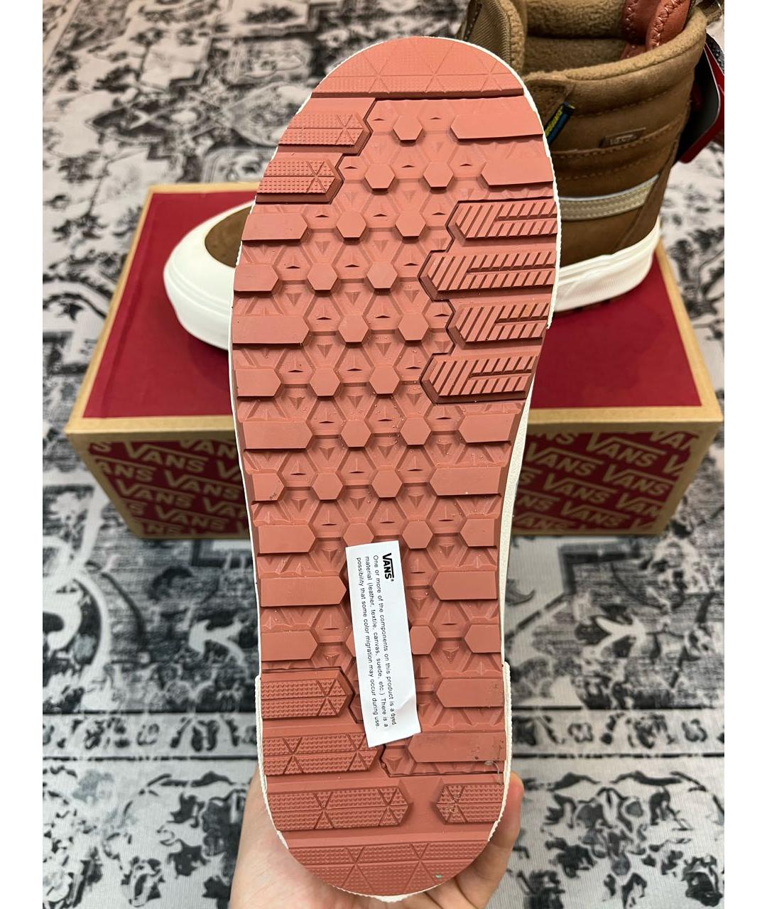 VANS Коричневые замшевые высокие кроссовки / кеды, фото 6