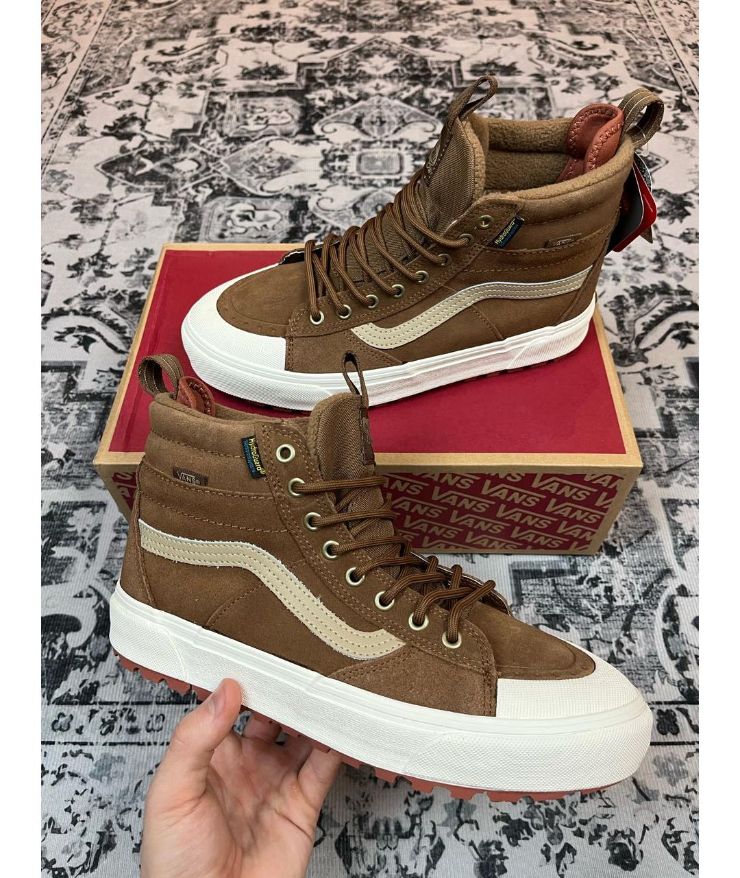 VANS Коричневые замшевые высокие кроссовки / кеды, фото 9