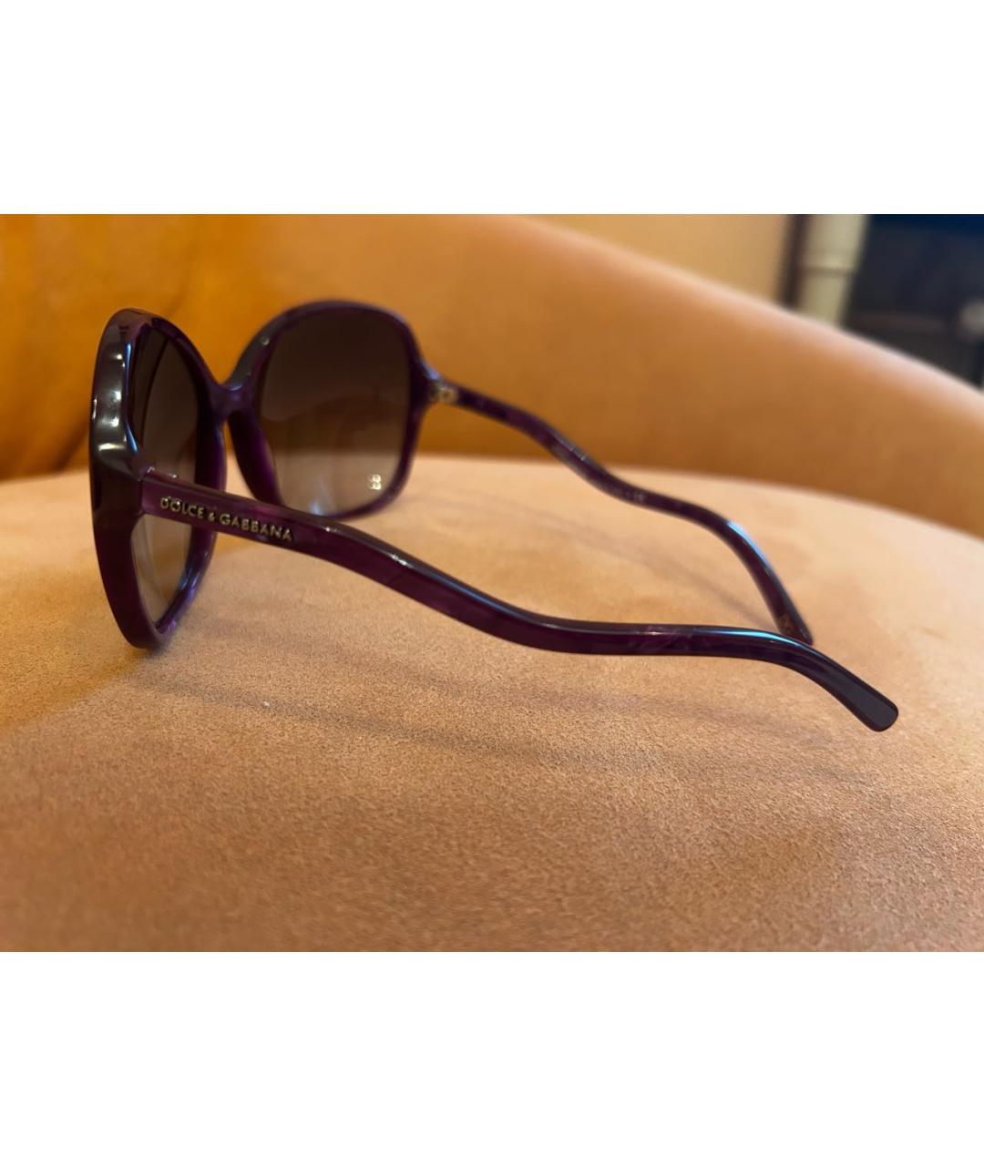 DOLCE&GABBANA Фиолетовые пластиковые солнцезащитные очки, фото 5