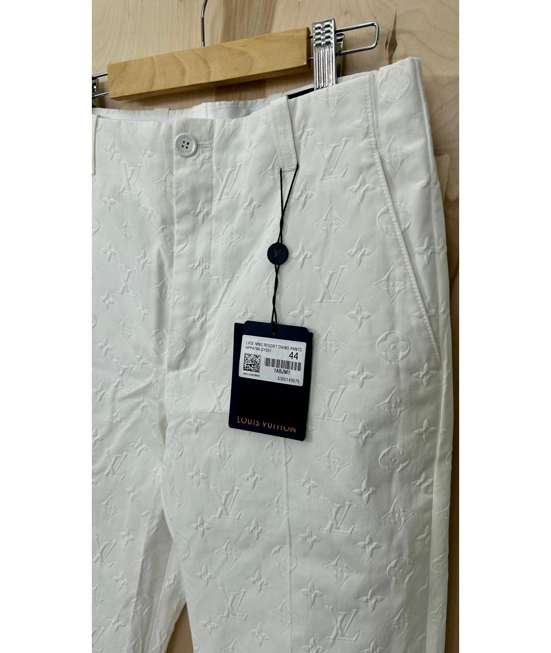 LOUIS VUITTON Белые хлопковые брюки чинос, фото 3