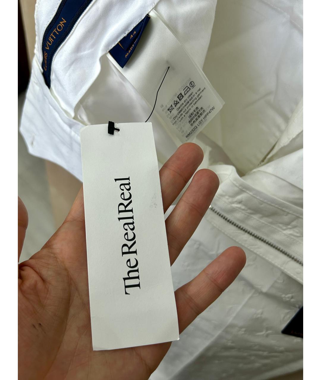 LOUIS VUITTON Белые хлопковые брюки чинос, фото 5