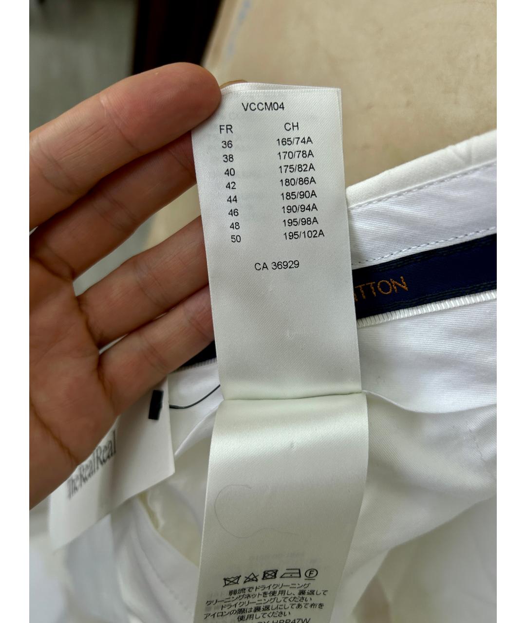 LOUIS VUITTON Белые хлопковые брюки чинос, фото 7