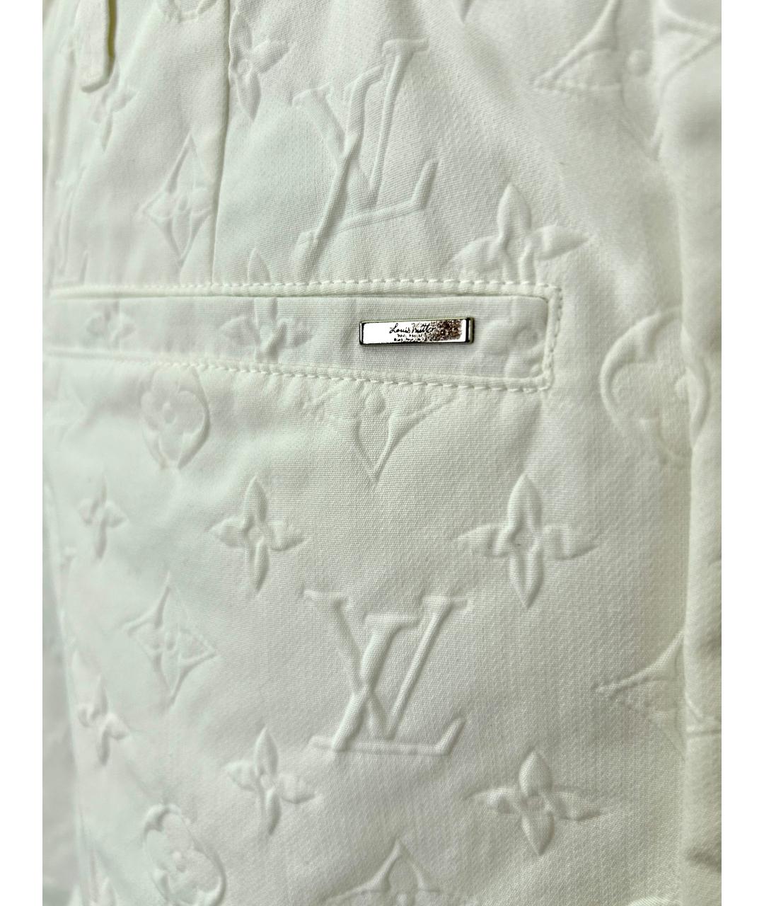 LOUIS VUITTON Белые хлопковые брюки чинос, фото 4
