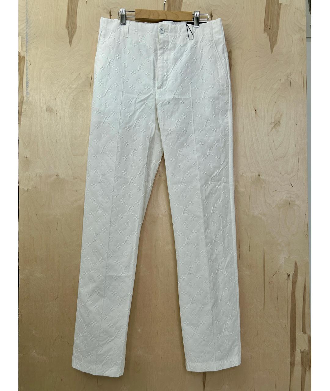 LOUIS VUITTON Белые хлопковые брюки чинос, фото 8