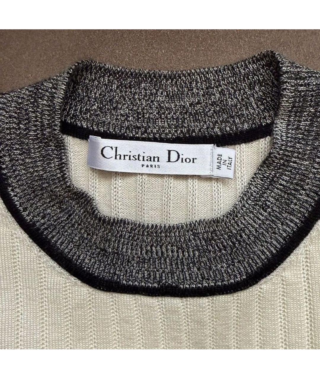 CHRISTIAN DIOR Белый кашемировый джемпер / свитер, фото 3