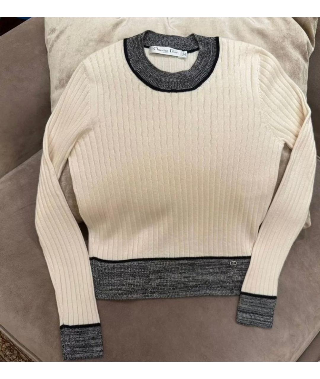 CHRISTIAN DIOR Белый кашемировый джемпер / свитер, фото 5