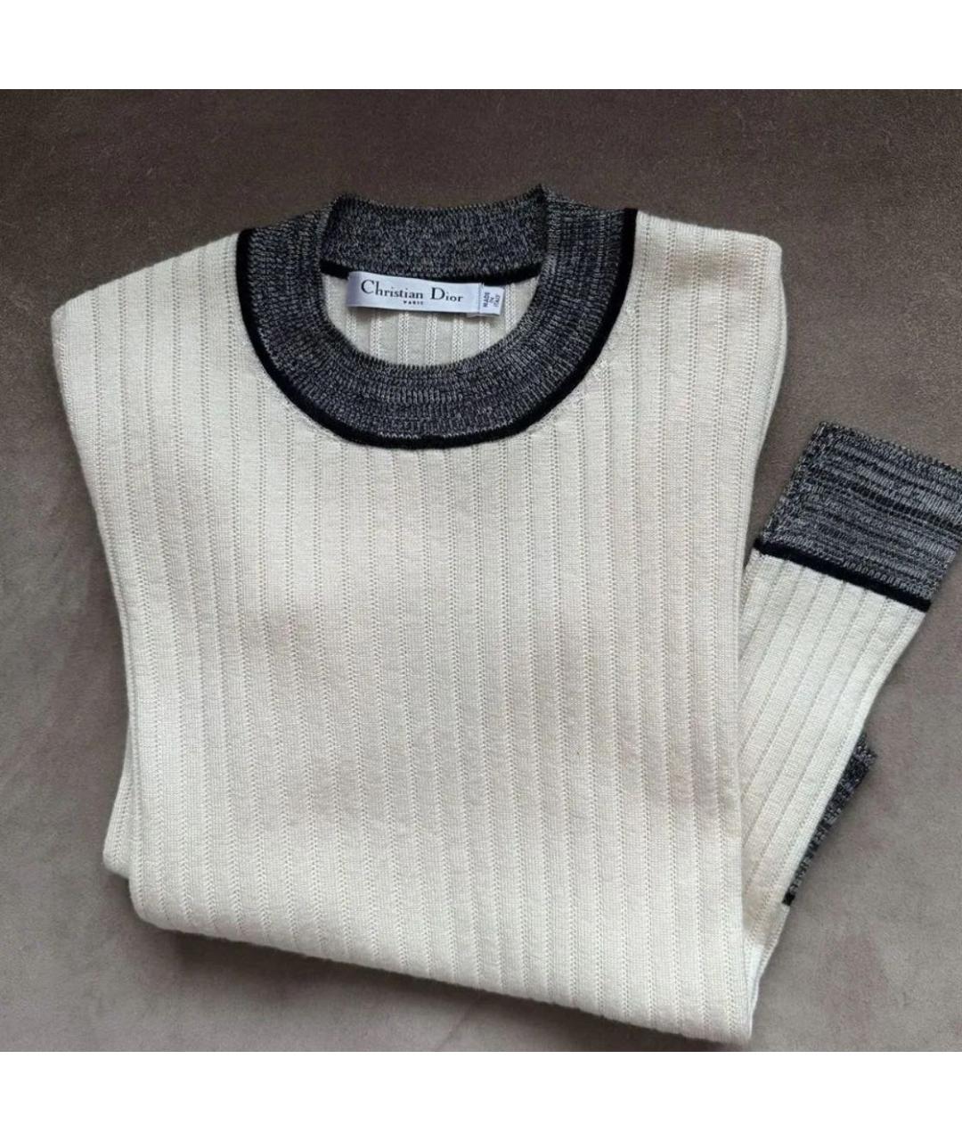 CHRISTIAN DIOR Белый кашемировый джемпер / свитер, фото 2