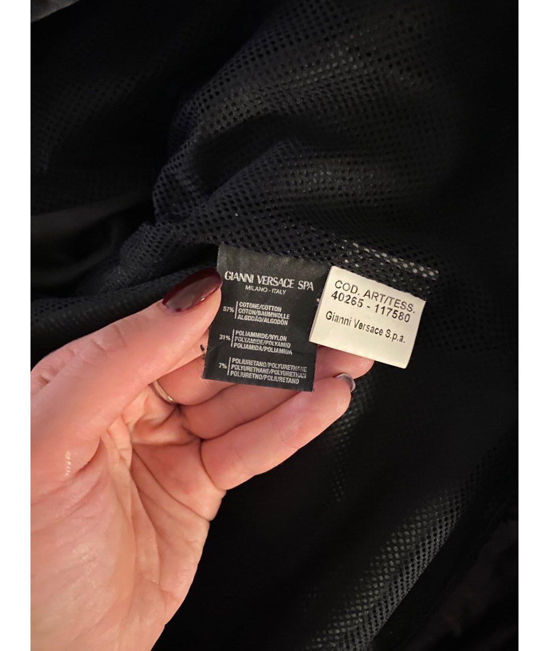VERSACE Черная хлопковая куртка, фото 3