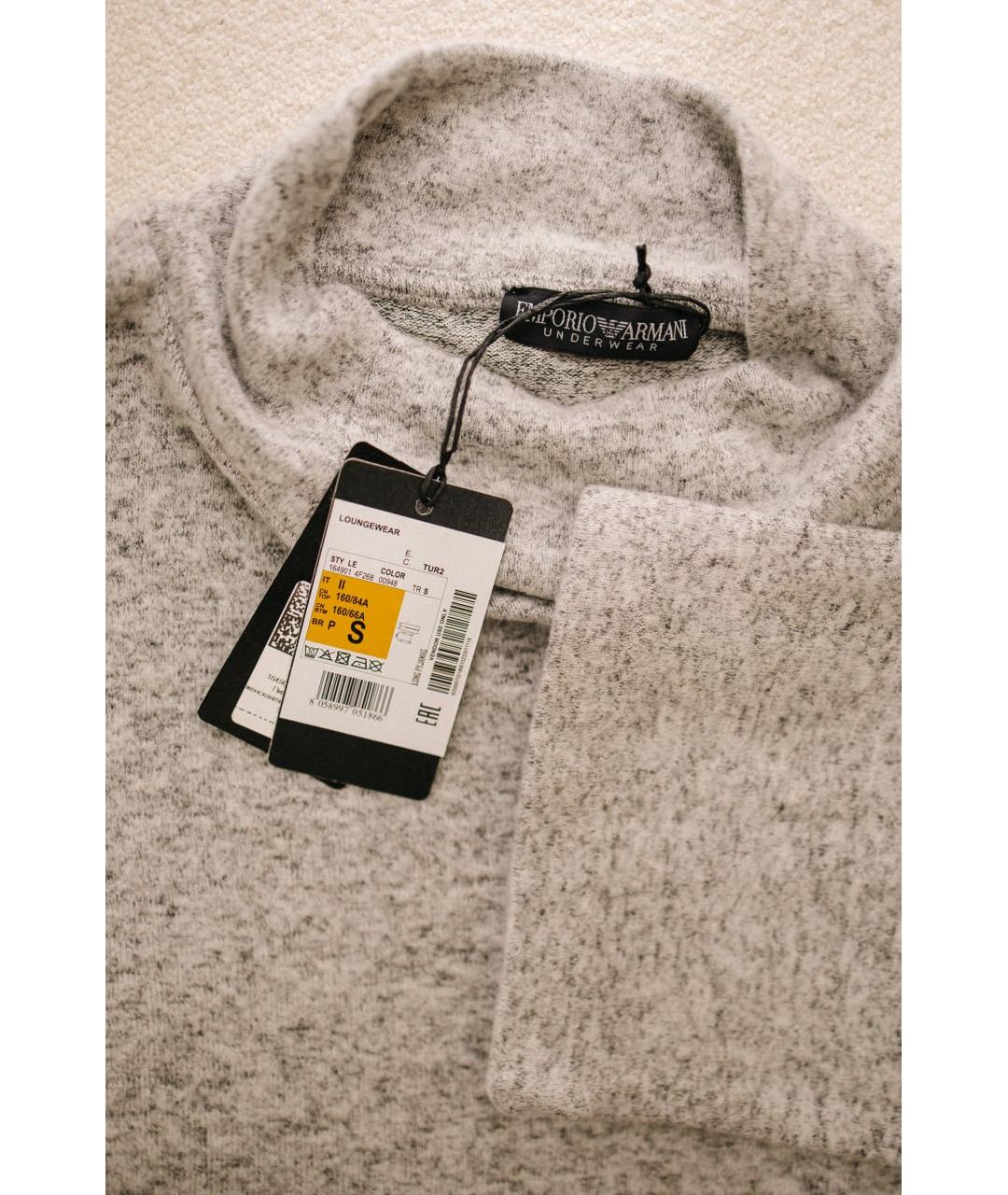 EMPORIO ARMANI Серебряная хлопковая пижама, фото 3