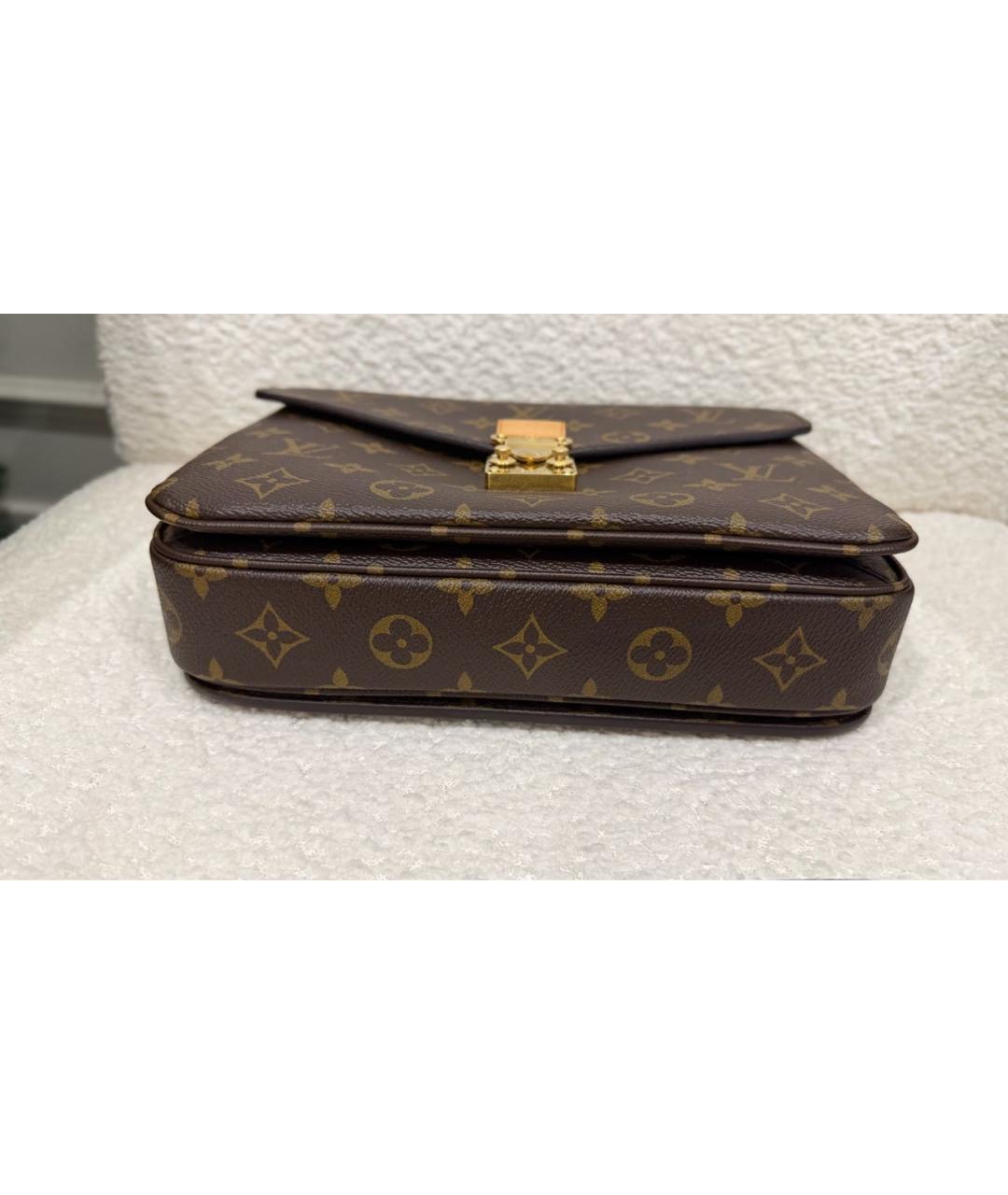 LOUIS VUITTON Коричневая кожаная сумка через плечо, фото 3