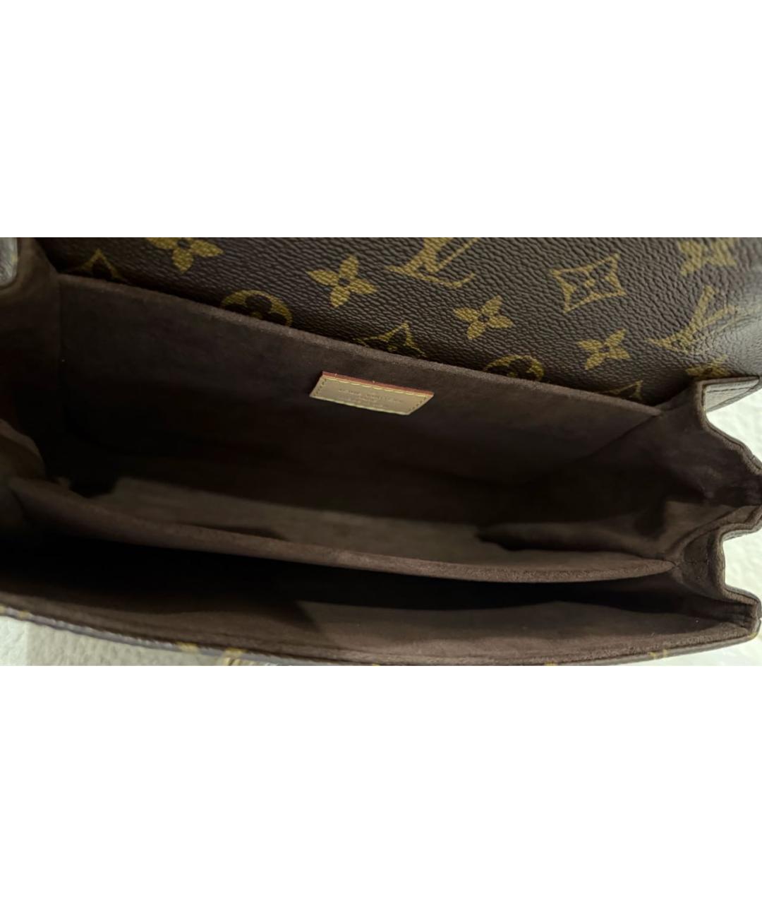 LOUIS VUITTON Коричневая кожаная сумка через плечо, фото 7