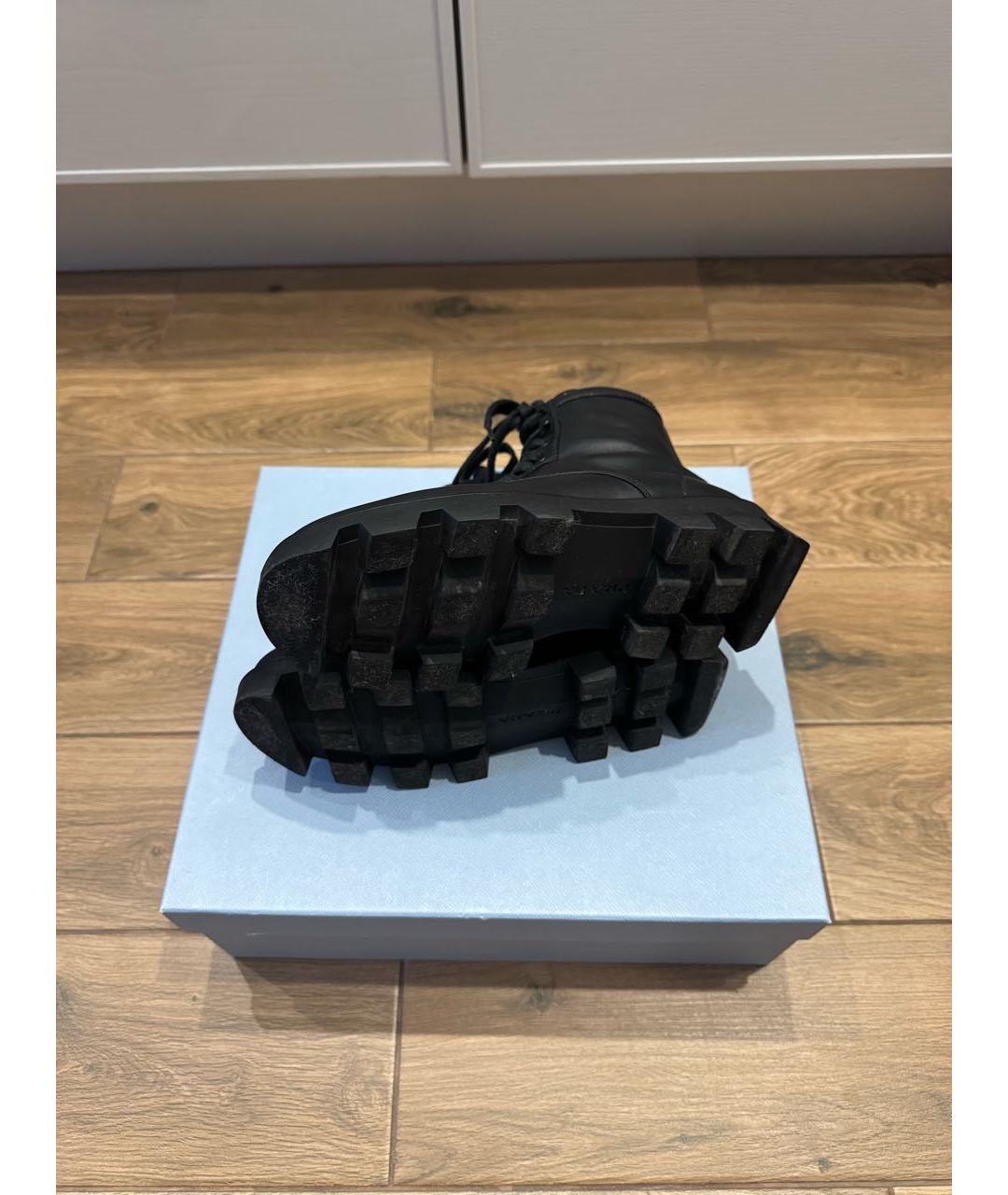 PRADA Черные кожаные ботинки, фото 6