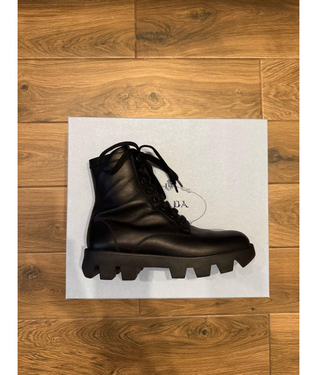 PRADA Черные кожаные ботинки, фото 8