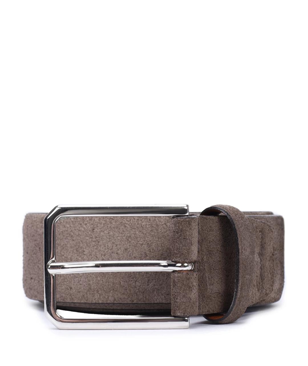 SANTONI Серый замшевый ремень, фото 1